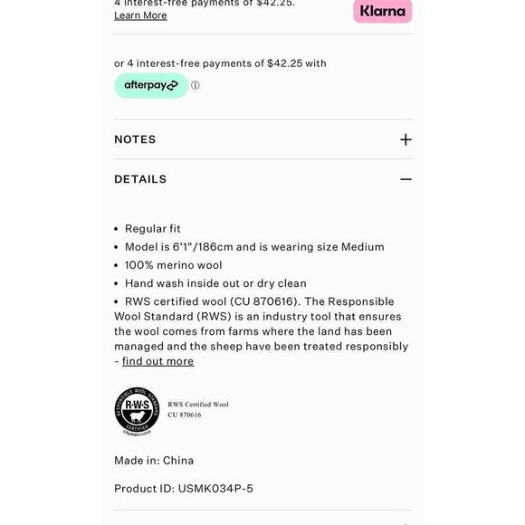 ALLSAINTS Ivar Merino Crew Neck Ramskull Sweater / Size-Medium - Picture 15 of 15